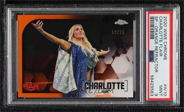 2020 Topps Chrome WWE - Image Variations - Orange Refractor #IV-10 - Charlotte Flair /25 [PSA 9 MINT]
