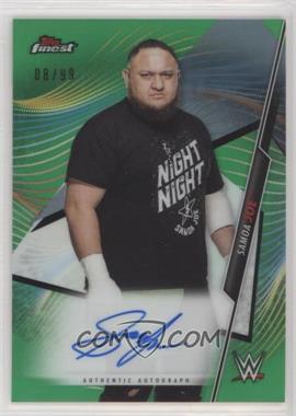 2020 Topps Finest WWE - Finest Autographs - Green Refractor #A-SJ - Samoa Joe /99