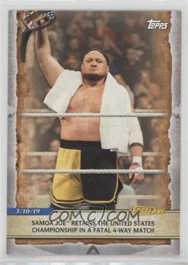 2020 Topps WWE Road to Wrestlemania - [Base] #92 - Samoa Joe Retains the United States Championship in a Fatal 4-Way Match
