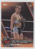 RAW - Raw Women's Champion Ronda Rousey def. Sasha Banks #/50