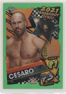 2021 Topps Chrome WWE Slam Attax - [Base] - Green Refractor #128 - Cesaro /50