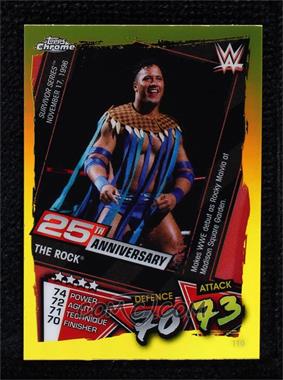 2021 Topps Chrome WWE Slam Attax - [Base] - Yellow Refractor #119 - 25th Anniversary - The Rock /99