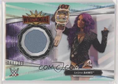 2021 Topps WWE - Mat Relics - Aqua #MR-SB - WrestleMania 35 - Sasha Banks /299