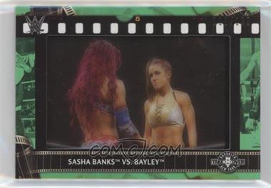 2021 Topps WWE - Match Film Strips Manufactured Relics - Light Green #FS-SB - In Your House 10: Mind Games - Sasha Banks vs. Bayley /199