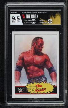 2021 Topps WWE Living Set - [Base] #82 - The Rock /3671 [HGA 9.5 GEM MINT]