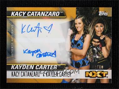 2021 Topps WWE NXT - Dual Autographs - Gold #DA-TN - Kacy Catanzaro, Kayden Carter /10