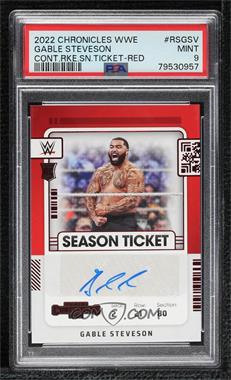 2022 Panini Chronicles WWE - Contenders Rookie Ticket - Red #RS-GSV - Gable Steveson [PSA 9 MINT]