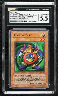 2003 Yu-Gi-Oh! Starter Deck Joey - [Base] - 1st Edition #SDJ-015 - Time Wizard [CGC 5.5 Excellent+]