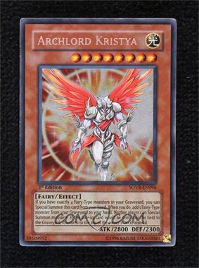 2009 Yu-Gi-Oh! - Stardust Overdrive - [Base] - 1st Edition #SOVR-EN096 - SCR - Archlord Kristya [EX to NM]